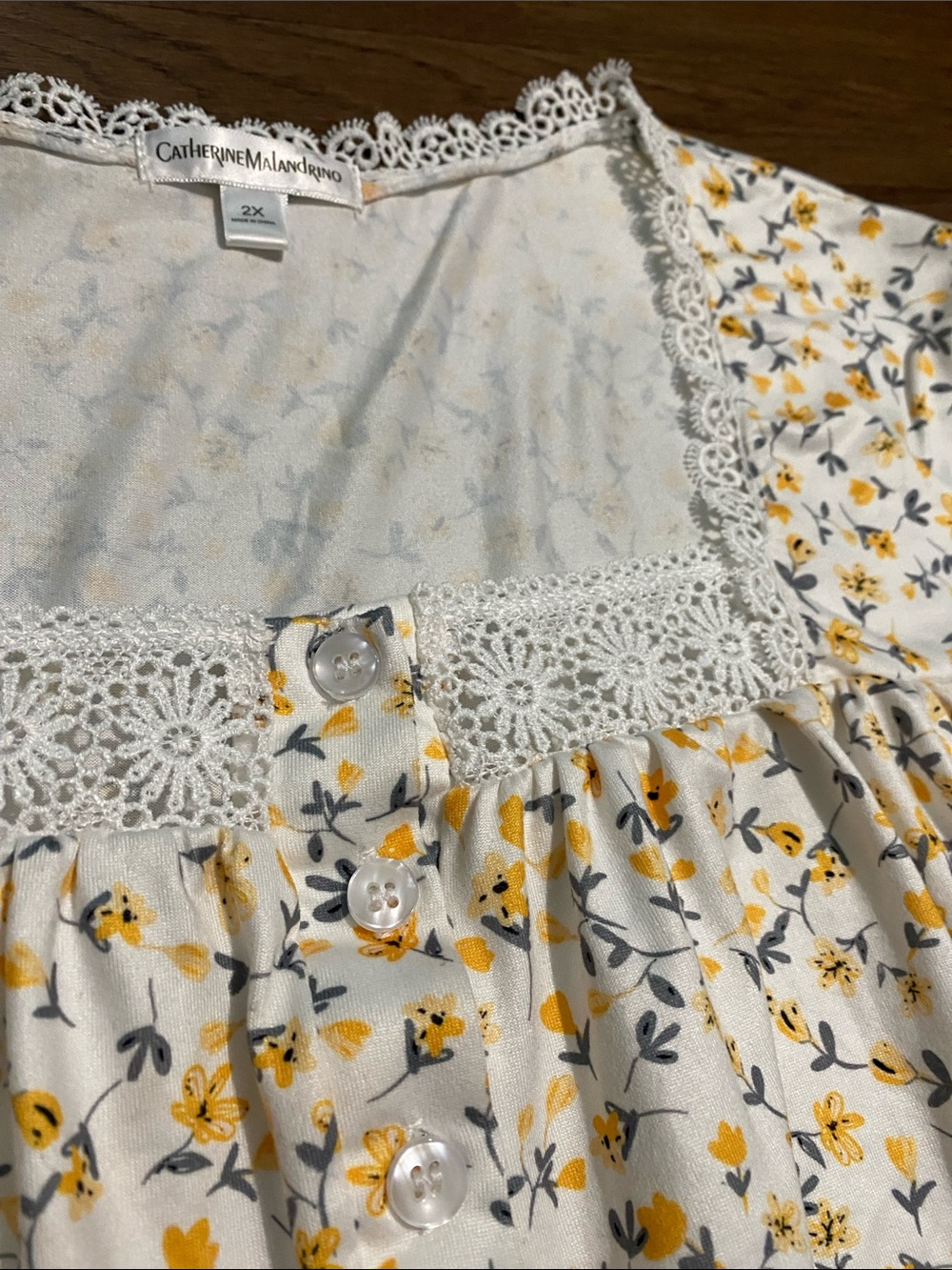 Catherine Malandrino 2-Pc Floral Printed Lounge/Pajama set size 2X - Picture 6 of 7